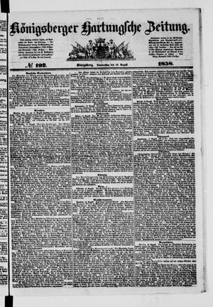 Königsberger Hartungsche Zeitung vom 19.08.1858