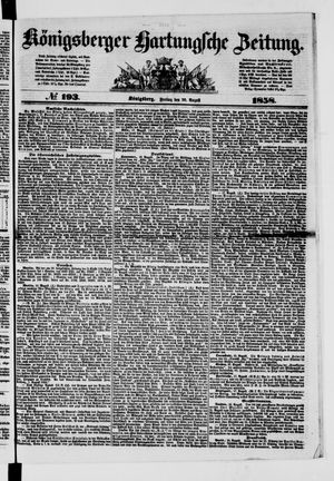 Königsberger Hartungsche Zeitung vom 20.08.1858