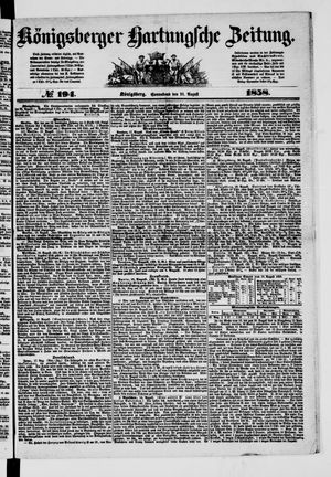 Königsberger Hartungsche Zeitung vom 21.08.1858