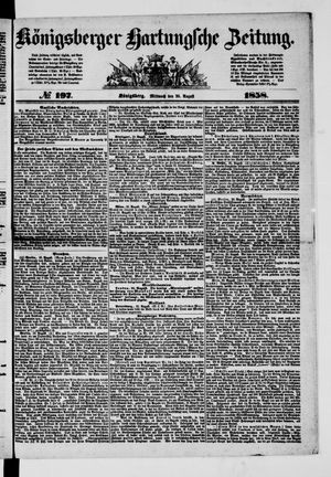 Königsberger Hartungsche Zeitung vom 25.08.1858