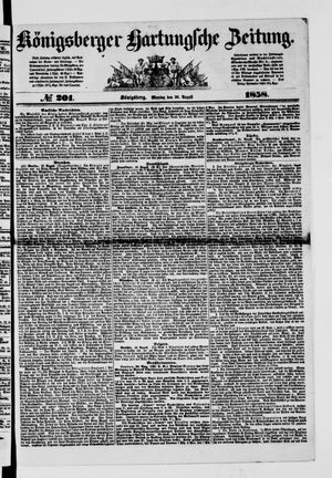 Königsberger Hartungsche Zeitung vom 30.08.1858
