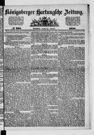 Königsberger Hartungsche Zeitung vom 07.09.1858