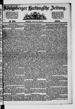 Königsberger Hartungsche Zeitung vom 10.09.1858