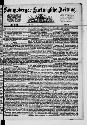 Königsberger Hartungsche Zeitung vom 11.09.1858