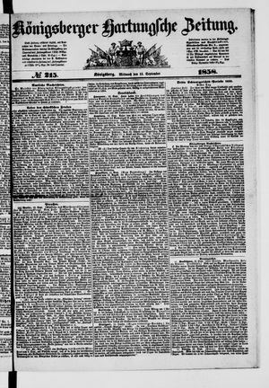 Königsberger Hartungsche Zeitung on Sep 15, 1858