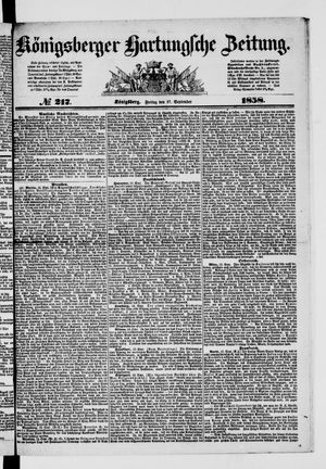 Königsberger Hartungsche Zeitung vom 17.09.1858