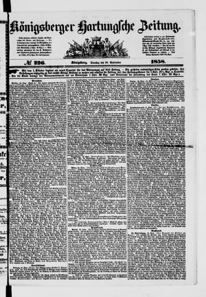 Königsberger Hartungsche Zeitung on Sep 28, 1858