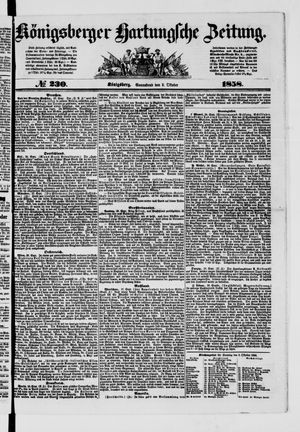 Königsberger Hartungsche Zeitung vom 02.10.1858