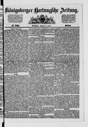Königsberger Hartungsche Zeitung vom 04.10.1858
