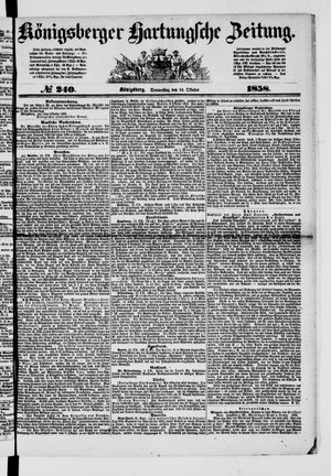 Königsberger Hartungsche Zeitung vom 14.10.1858