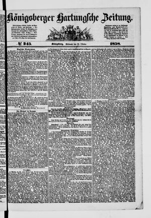 Königsberger Hartungsche Zeitung vom 20.10.1858