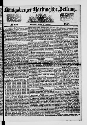 Königsberger Hartungsche Zeitung vom 03.11.1858