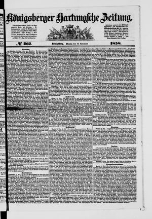 Königsberger Hartungsche Zeitung vom 15.11.1858
