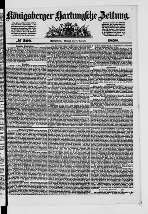 Königsberger Hartungsche Zeitung vom 17.11.1858