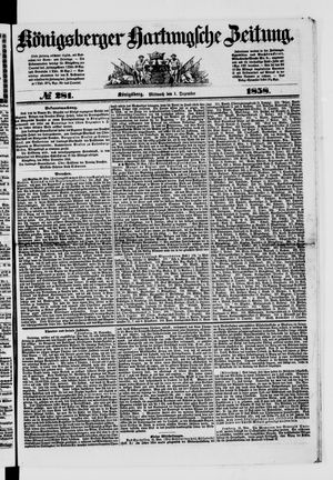 Königsberger Hartungsche Zeitung vom 01.12.1858