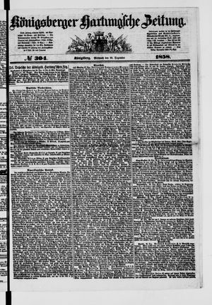 Königsberger Hartungsche Zeitung vom 29.12.1858