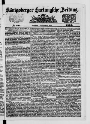 Königsberger Hartungsche Zeitung vom 11.08.1860