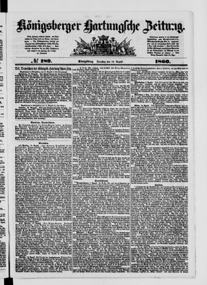 Königsberger Hartungsche Zeitung vom 14.08.1860
