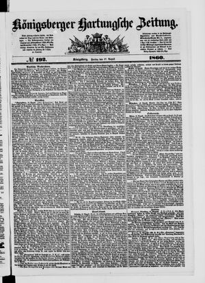 Königsberger Hartungsche Zeitung vom 17.08.1860