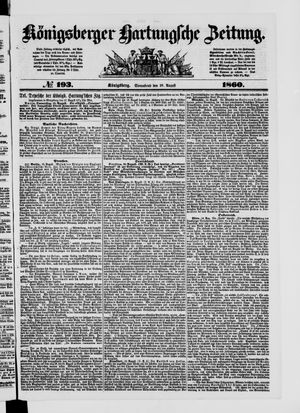 Königsberger Hartungsche Zeitung vom 18.08.1860