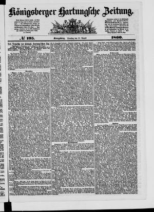 Königsberger Hartungsche Zeitung vom 21.08.1860