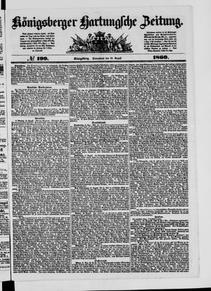 Königsberger Hartungsche Zeitung vom 25.08.1860