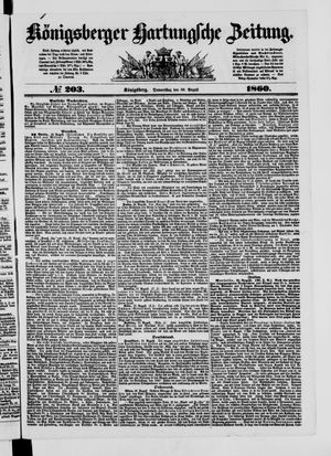 Königsberger Hartungsche Zeitung vom 30.08.1860
