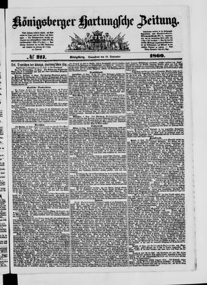 Königsberger Hartungsche Zeitung vom 15.09.1860