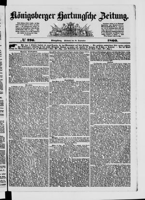 Königsberger Hartungsche Zeitung vom 26.09.1860