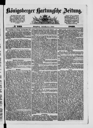 Königsberger Hartungsche Zeitung vom 04.10.1860