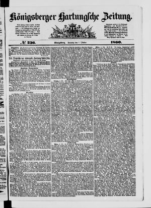 Königsberger Hartungsche Zeitung vom 07.10.1860