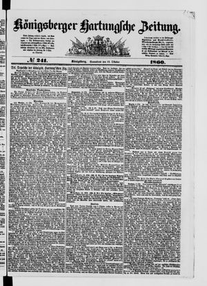 Königsberger Hartungsche Zeitung vom 13.10.1860