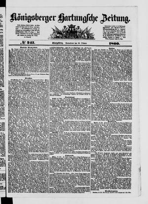 Königsberger Hartungsche Zeitung vom 20.10.1860