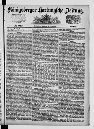 Königsberger Hartungsche Zeitung vom 01.11.1860