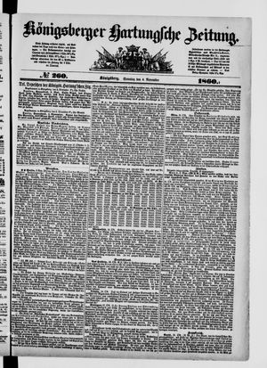 Königsberger Hartungsche Zeitung vom 04.11.1860