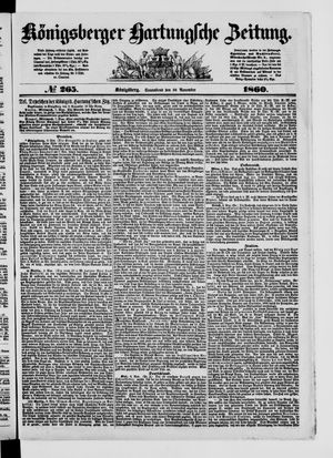 Königsberger Hartungsche Zeitung vom 10.11.1860