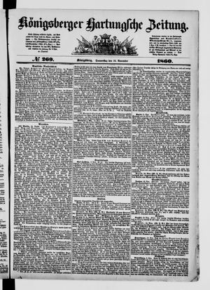 Königsberger Hartungsche Zeitung vom 15.11.1860