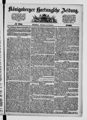 Königsberger Hartungsche Zeitung vom 29.11.1860
