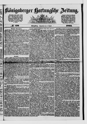 Königsberger Hartungsche Zeitung on Aug 3, 1861