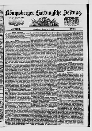 Königsberger Hartungsche Zeitung on Aug 18, 1861