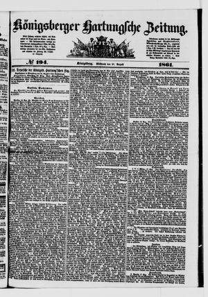 Königsberger Hartungsche Zeitung vom 21.08.1861