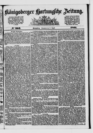 Königsberger Hartungsche Zeitung on Aug 31, 1861