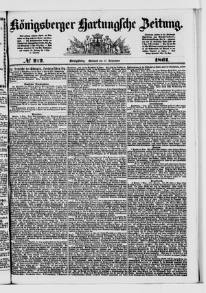 Königsberger Hartungsche Zeitung vom 11.09.1861