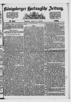 Königsberger Hartungsche Zeitung on Sep 14, 1861