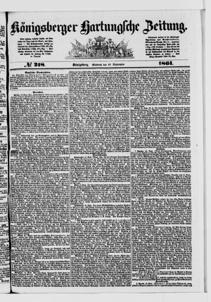 Königsberger Hartungsche Zeitung vom 18.09.1861