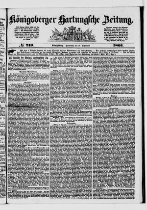 Königsberger Hartungsche Zeitung on Sep 19, 1861