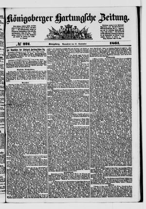 Königsberger Hartungsche Zeitung on Sep 21, 1861