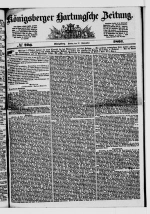 Königsberger Hartungsche Zeitung on Sep 27, 1861