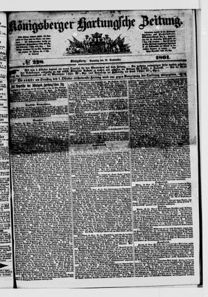 Königsberger Hartungsche Zeitung on Sep 29, 1861