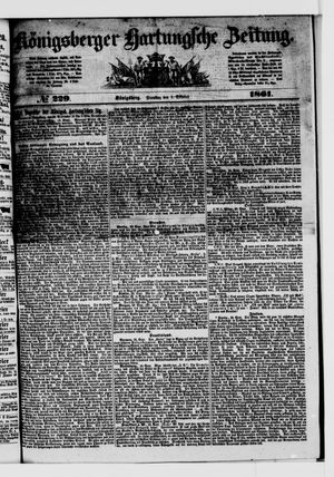 Königsberger Hartungsche Zeitung vom 01.10.1861